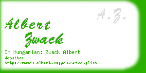 albert zwack business card